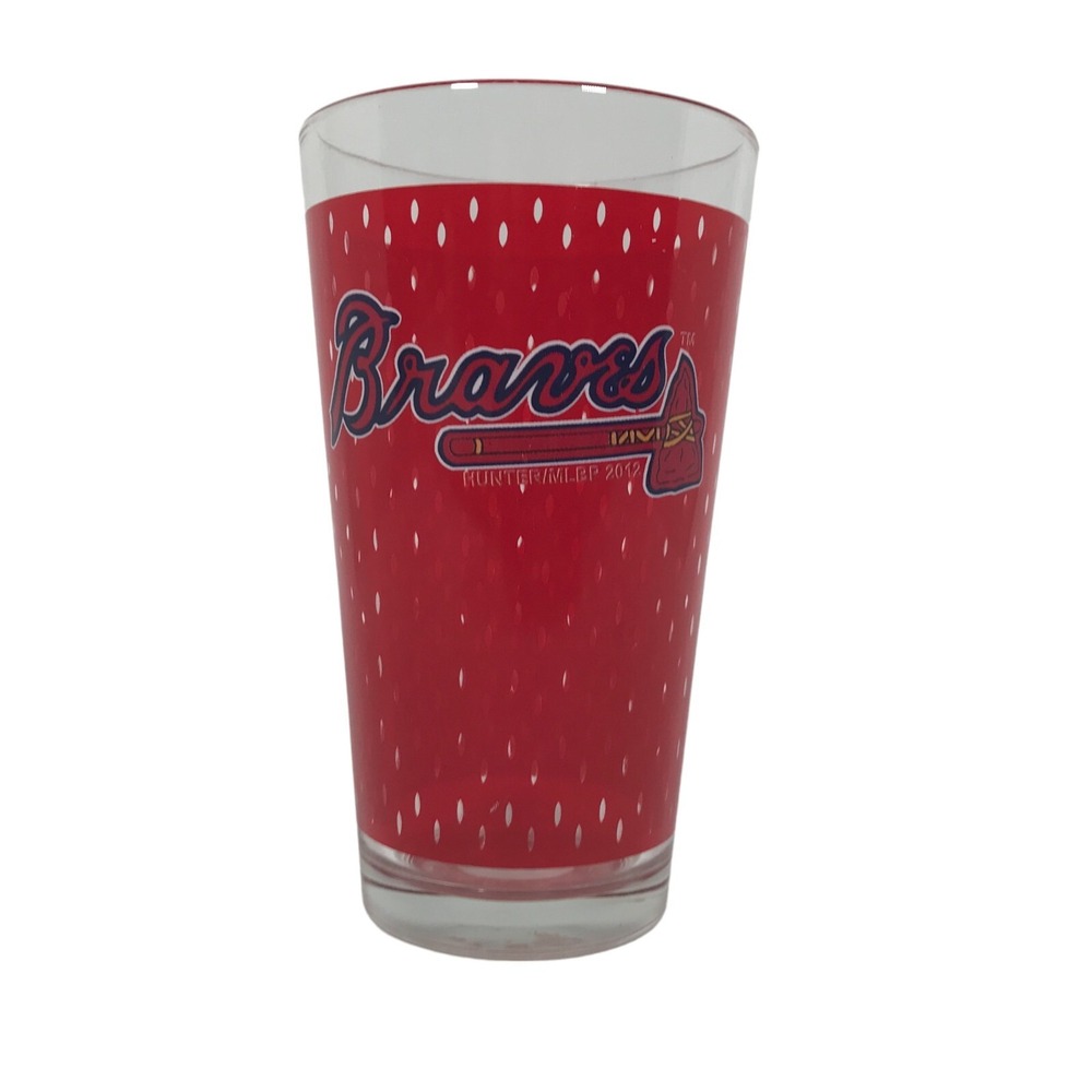 Atlanta Braves MLB Pint Glass Red White 2012 Hunter MLBP Collectible Tumbler